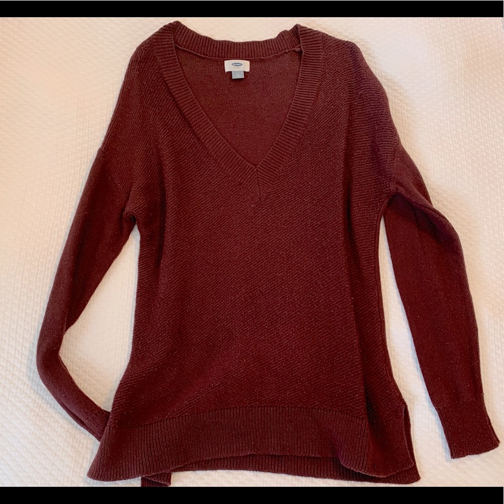 Maroon V Neck Sweater